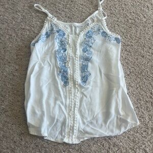 Elegant White and Blue Women's Camisole